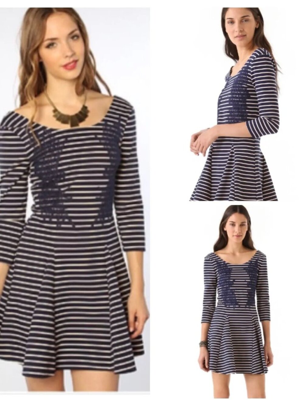 Free People Blue Nautical Knotty Dress, Size Small